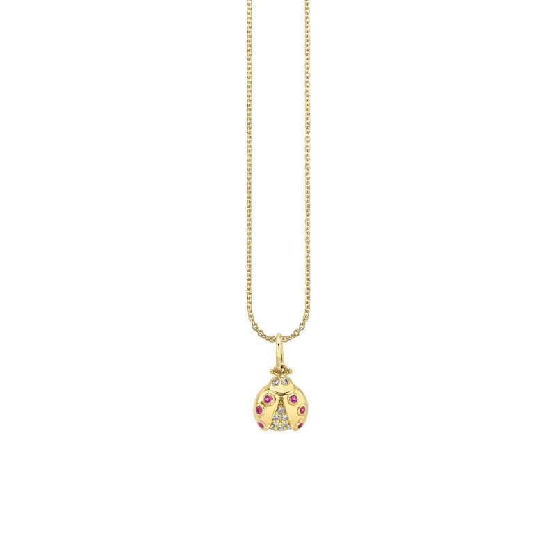 Gold & Diamond Open Wing Ladybug Charm made by Sydney Evan
