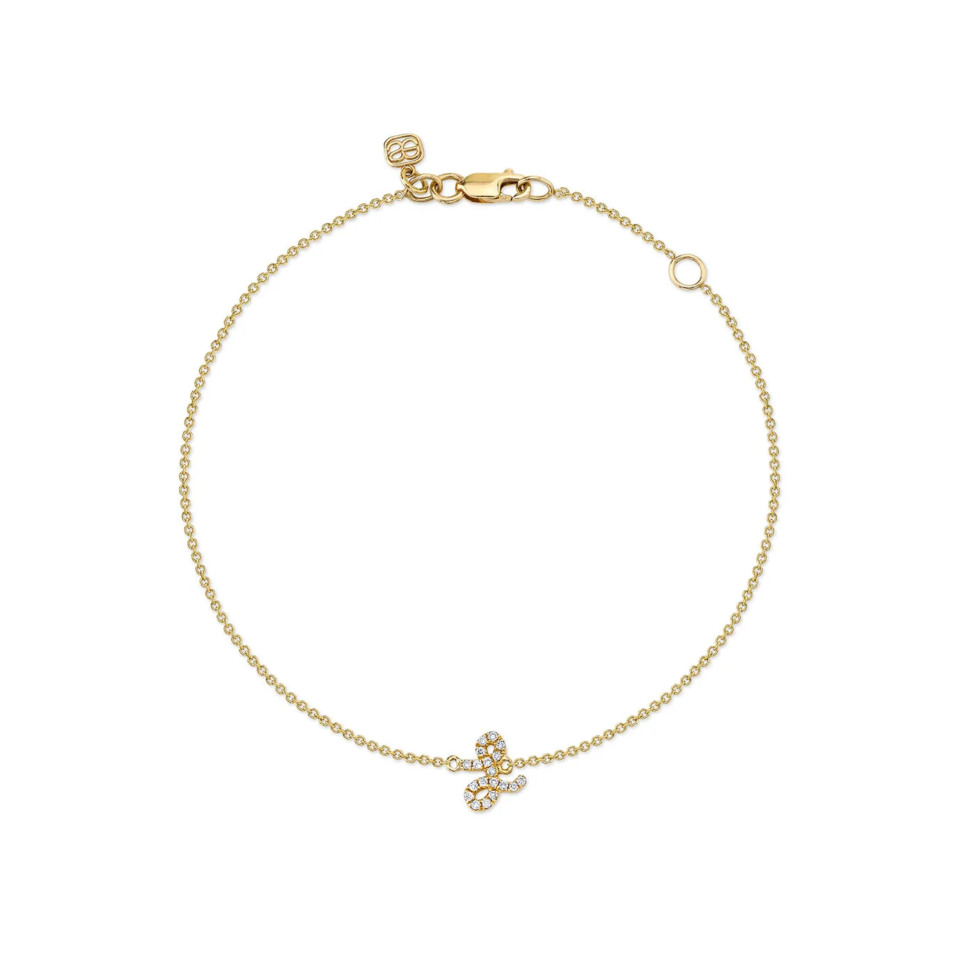 Gold & Diamond Small Initial Bracelet sold by Sydney Evan product image thumbnail 5