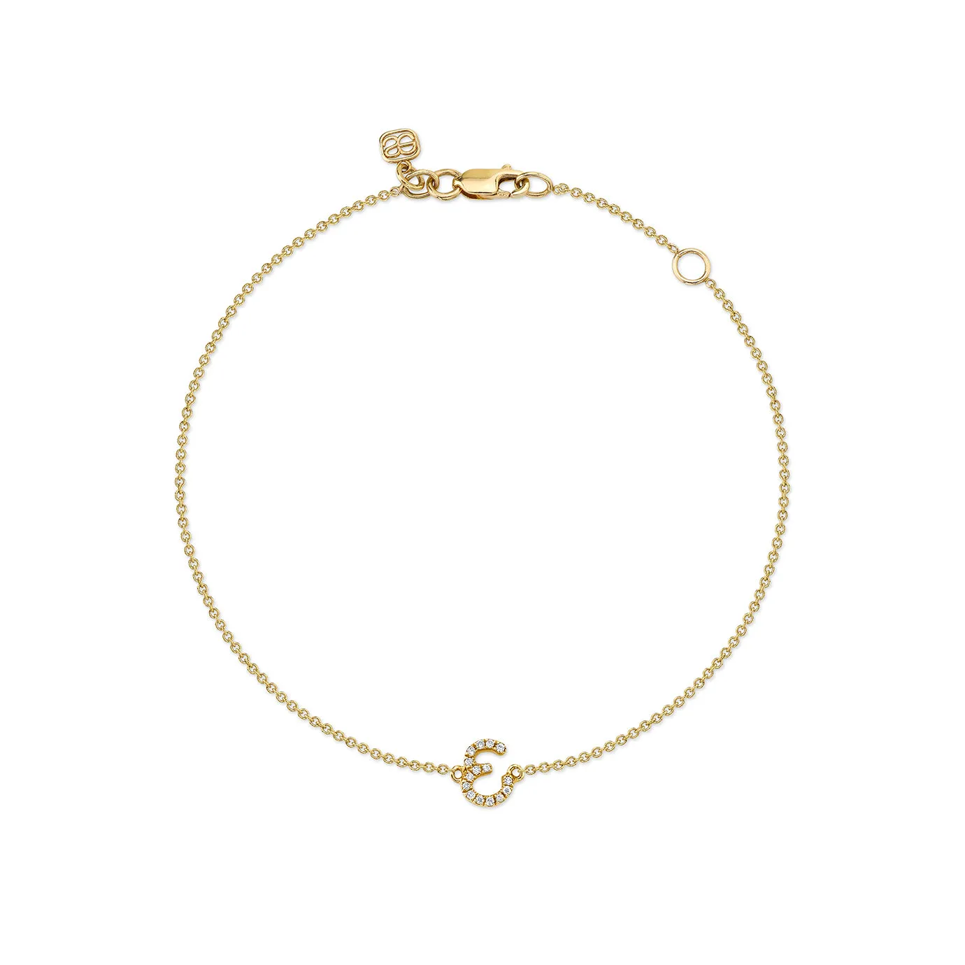 Gold & Diamond Small Initial Bracelet sold by Sydney Evan product image thumbnail 3