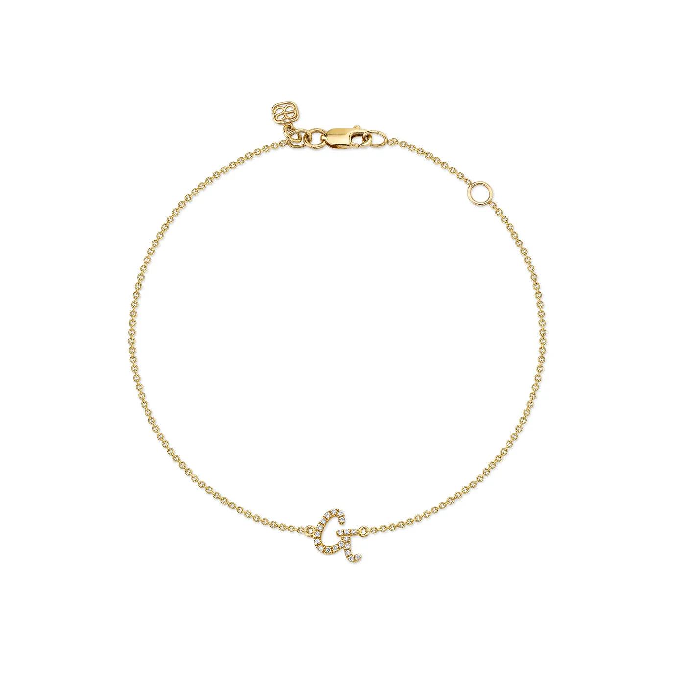 Gold & Diamond Small Initial Bracelet sold by Sydney Evan product image thumbnail 4
