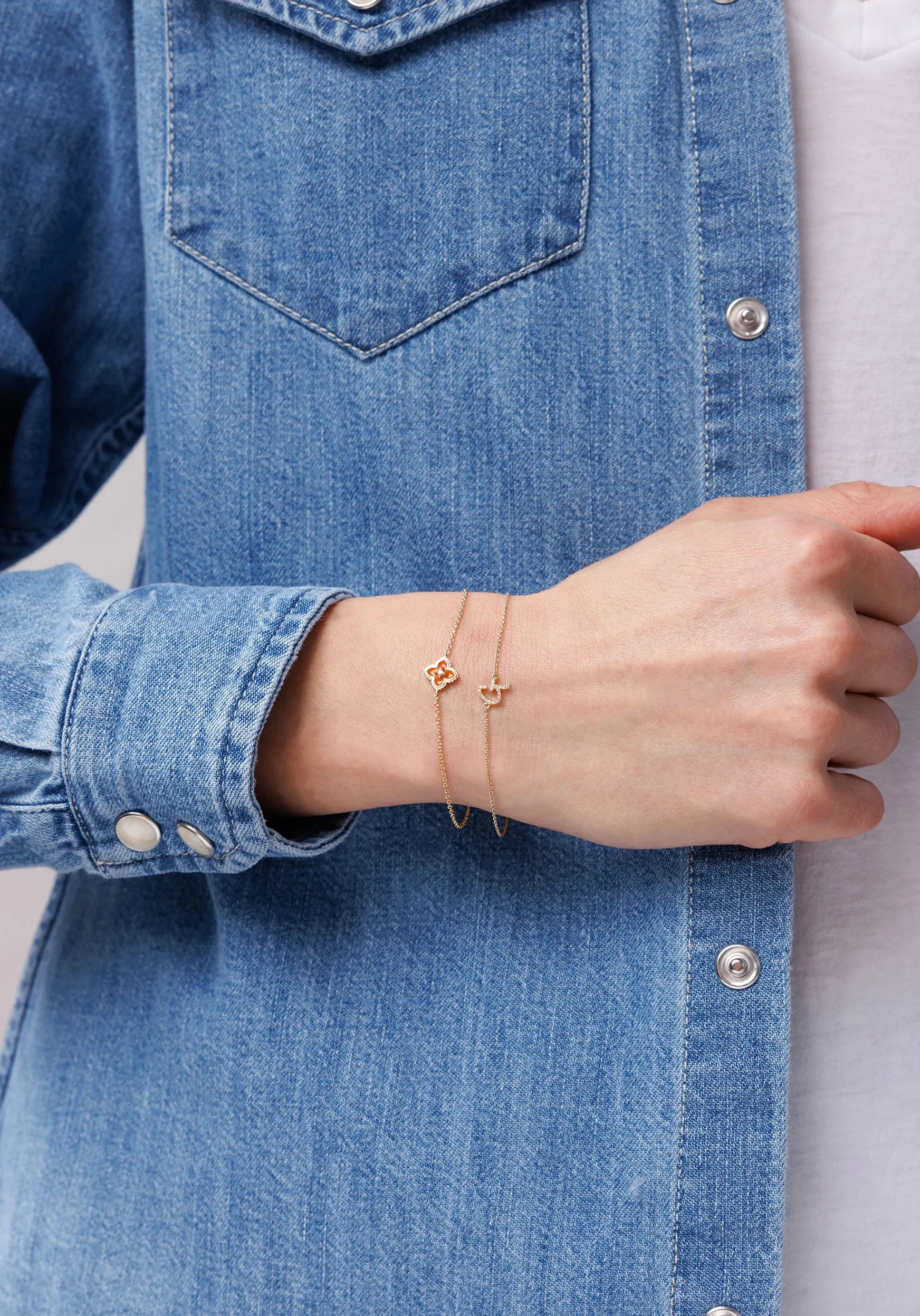 Gold & Diamond Small Initial Bracelet sold by Sydney Evan product image thumbnail 2