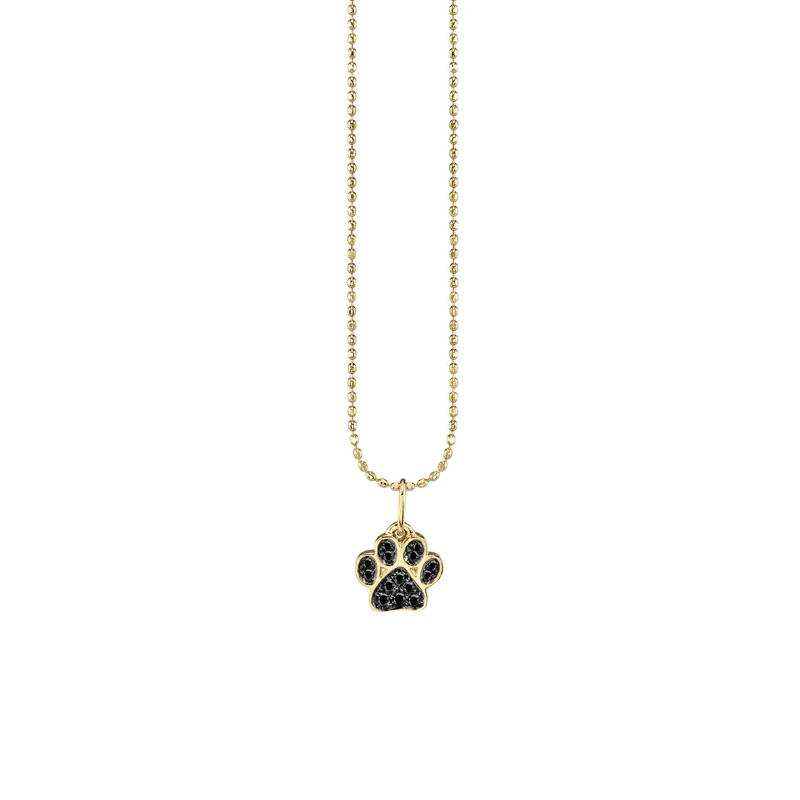 Gold & Diamond Small Paw Print Charm sold by Sydney Evan product image thumbnail 3