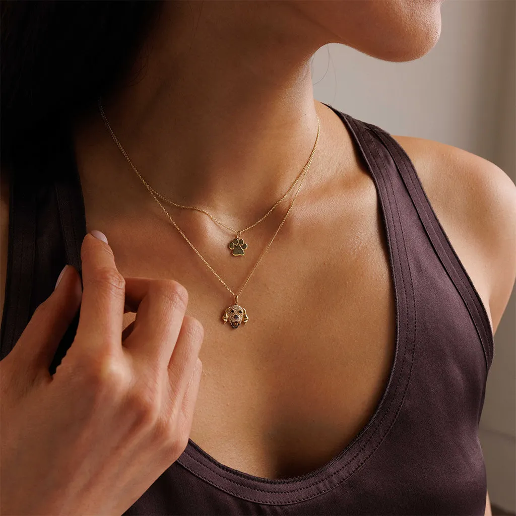 Gold & Diamond Small Paw Print Charm sold by Sydney Evan product image thumbnail 4