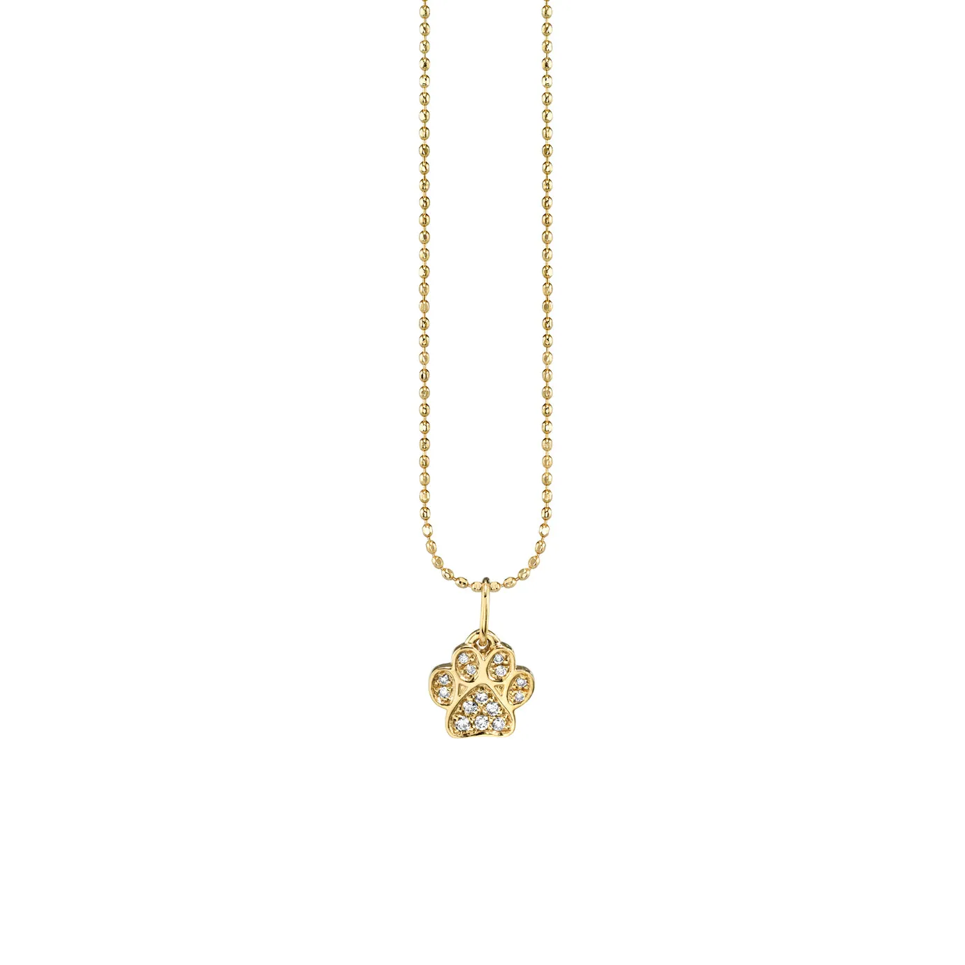 Gold & Diamond Small Paw Print Charm sold by Sydney Evan
