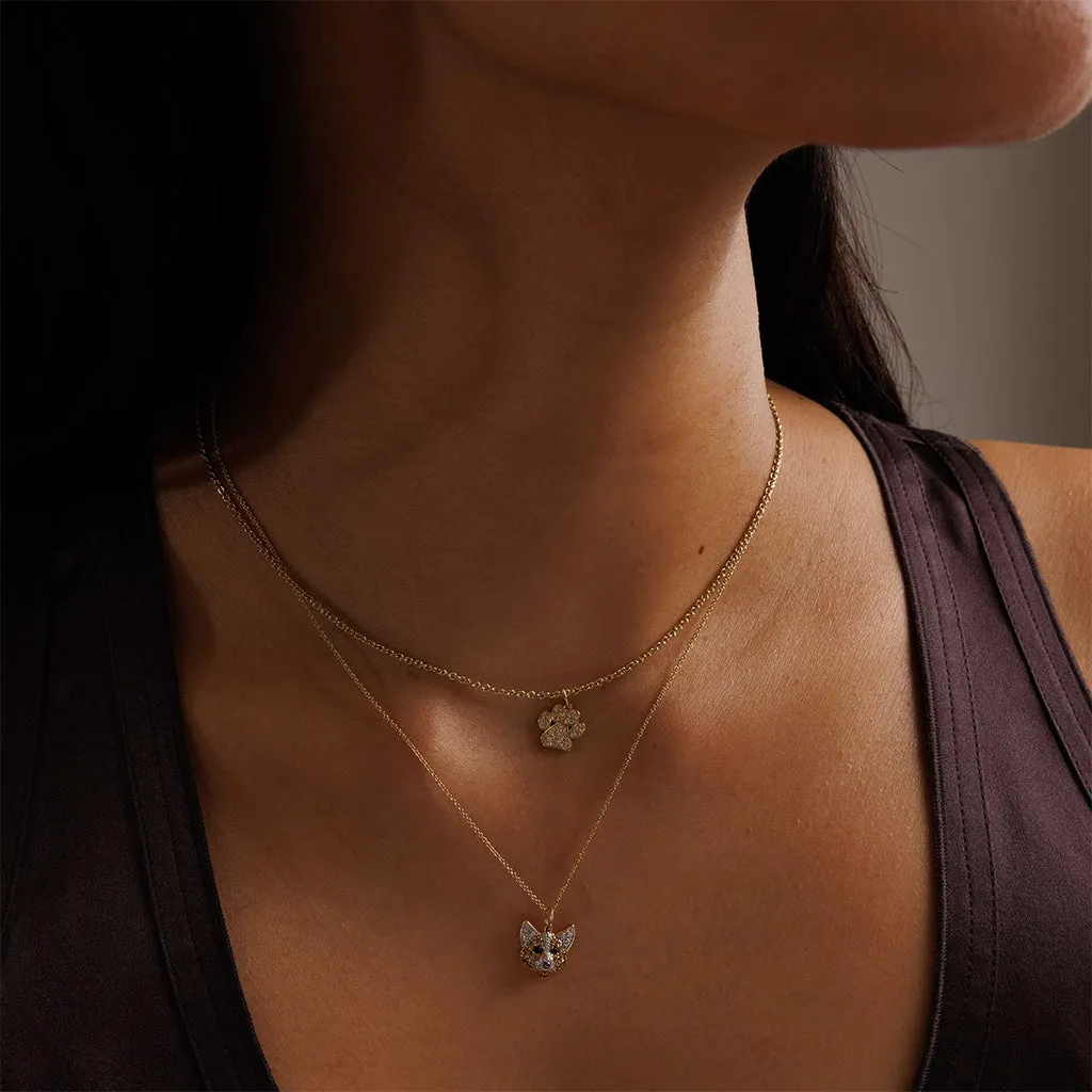 Gold & Diamond Small Paw Print Charm sold by Sydney Evan product image thumbnail 2