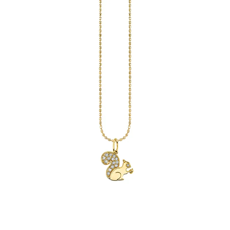 Gold & Diamond Small Squirrel Charm made by Sydney Evan