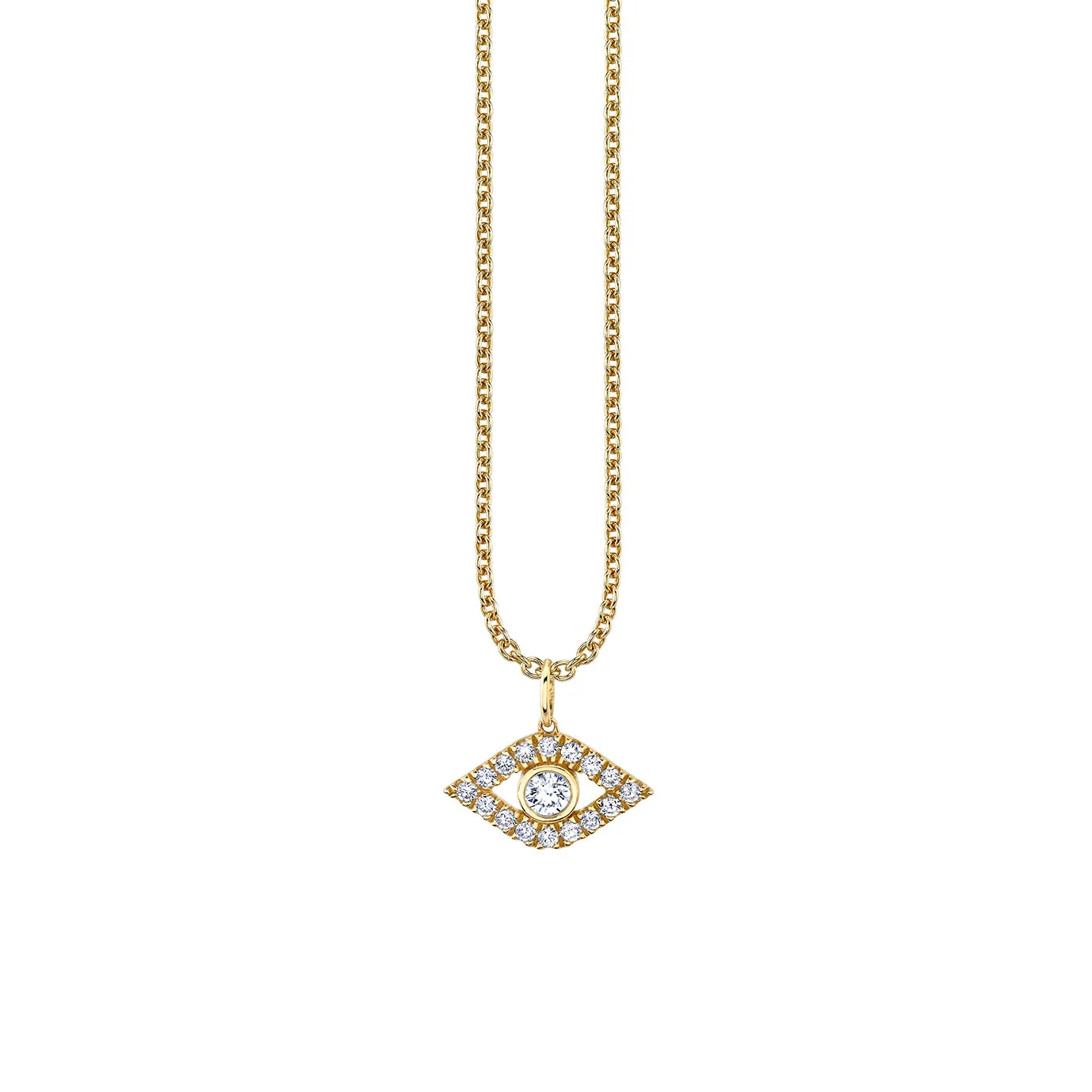 Gold & Diamond Large Bezel Eye Charm sold by Sydney Evan