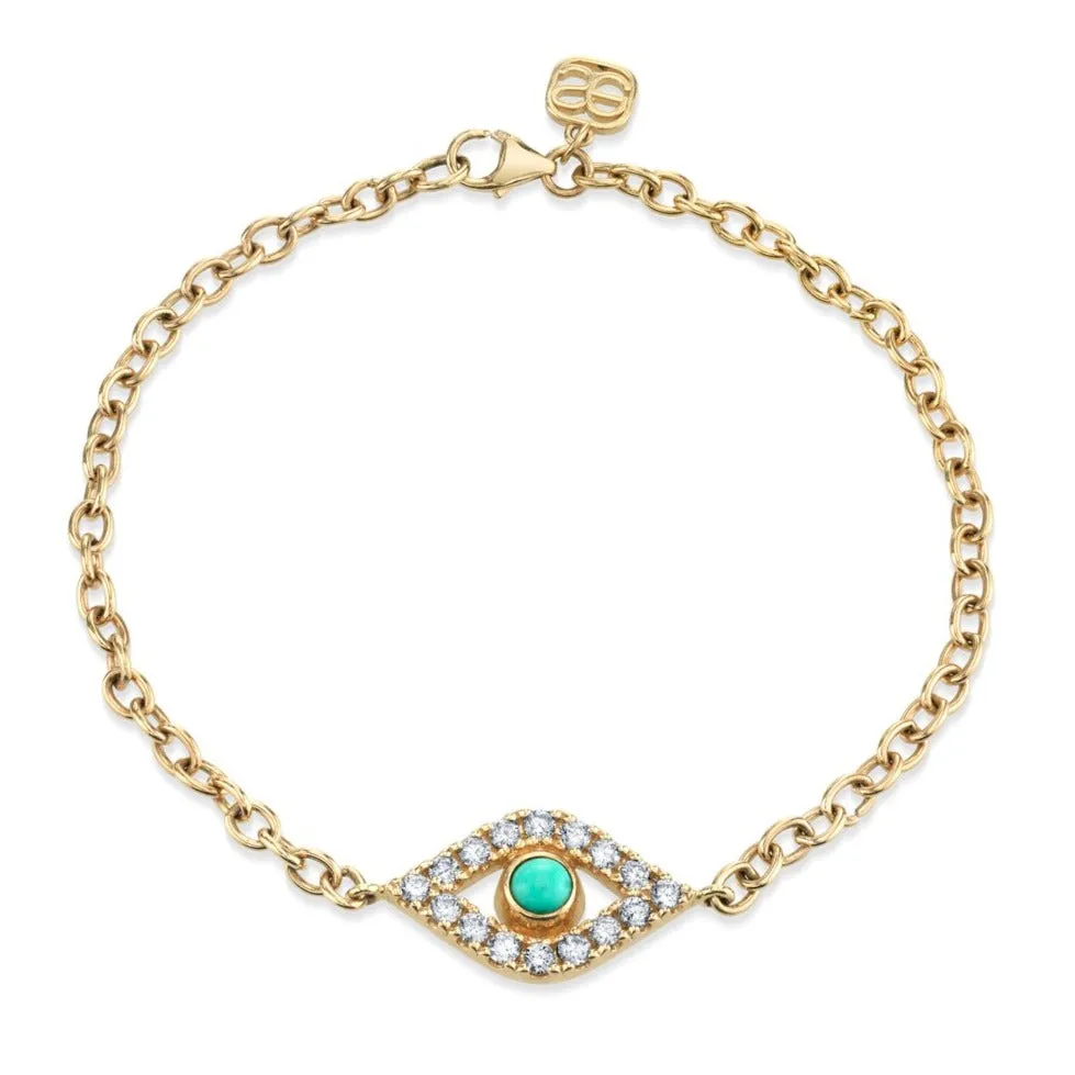 Gold & Diamond Extra Large Eye Bracelet sold by Sydney Evan