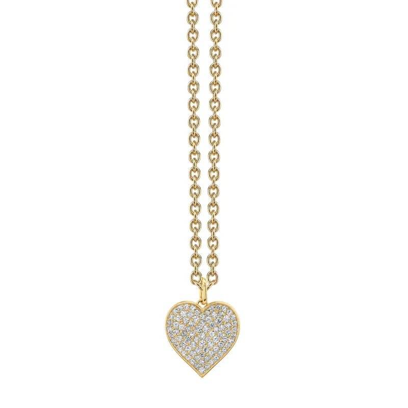 Gold & Diamond Extra Large Heart Charm made by Sydney Evan
