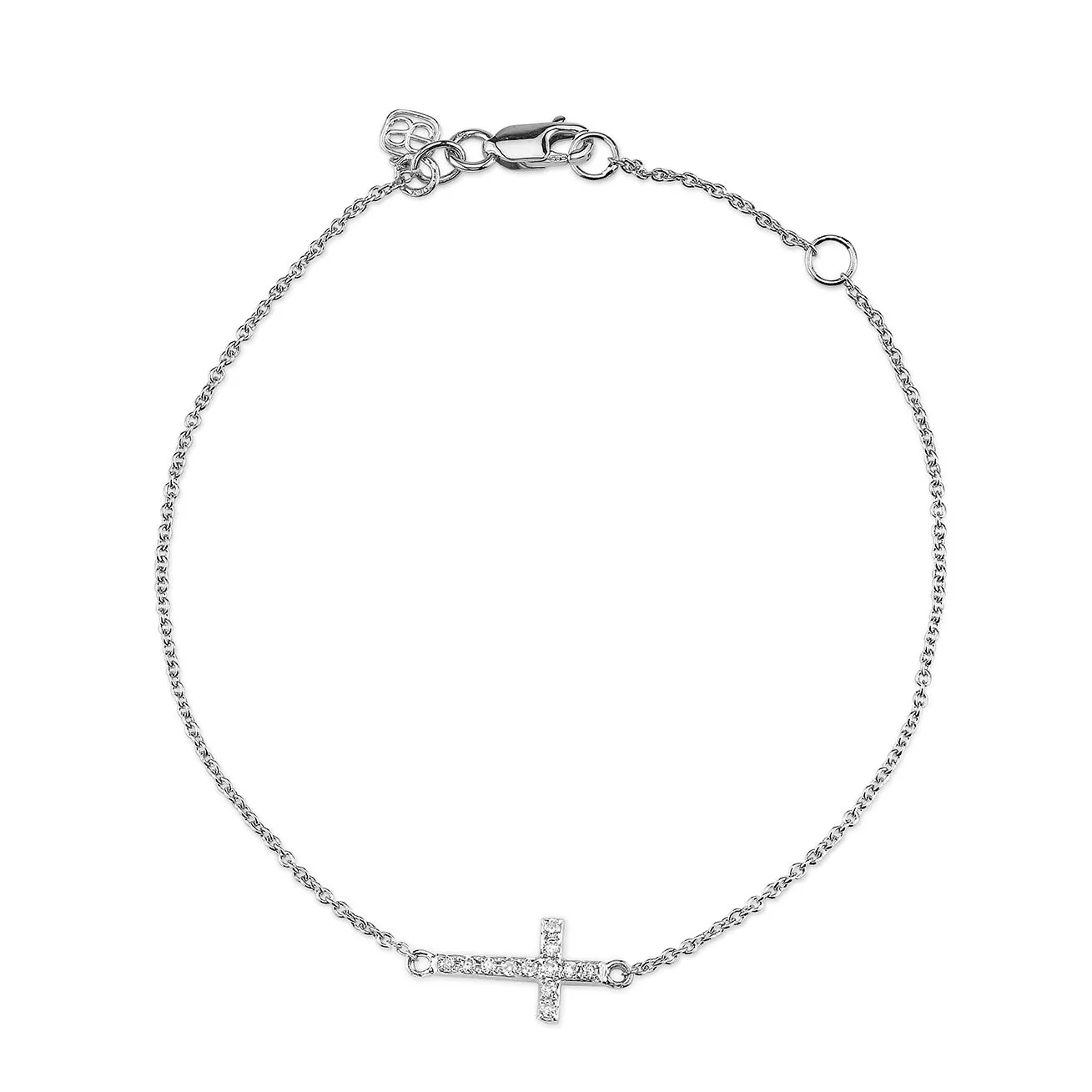 Gold & Diamond Small Cross Bracelet sold by Sydney Evan product image thumbnail 3