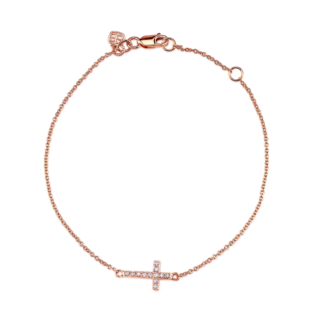 Gold & Diamond Small Cross Bracelet sold by Sydney Evan product image thumbnail 4