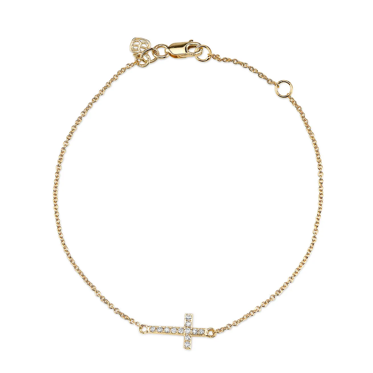 Gold & Diamond Small Cross Bracelet sold by Sydney Evan