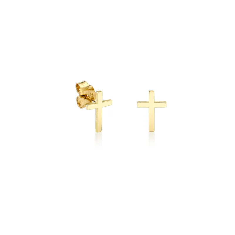 Pure Gold Mini Cross Stud made by Sydney Evan
