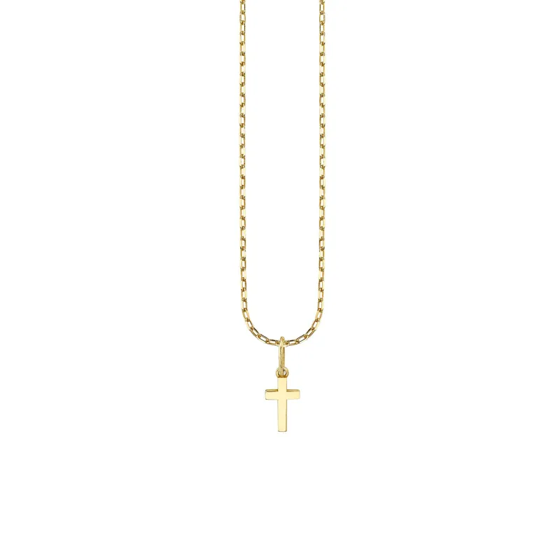 Pure Gold Tiny Cross Charm made by Sydney Evan