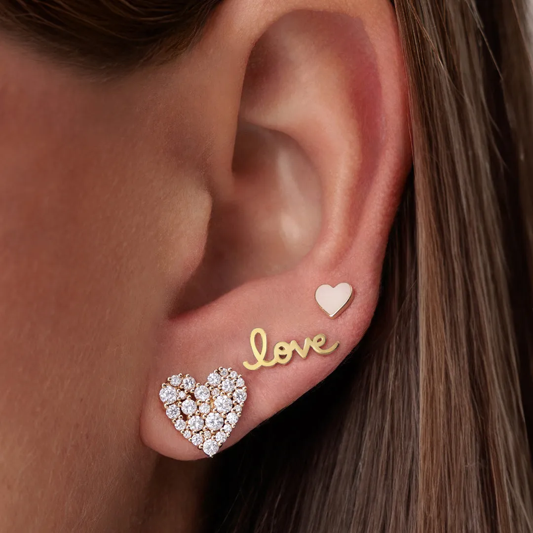 Pure Gold Tiny Love Script Stud sold by Sydney Evan product image thumbnail 2