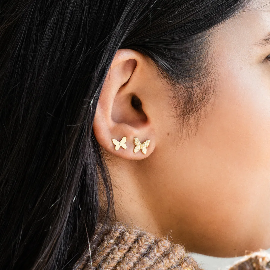 Pure Gold Tiny Butterfly Stud sold by Sydney Evan product image thumbnail 2