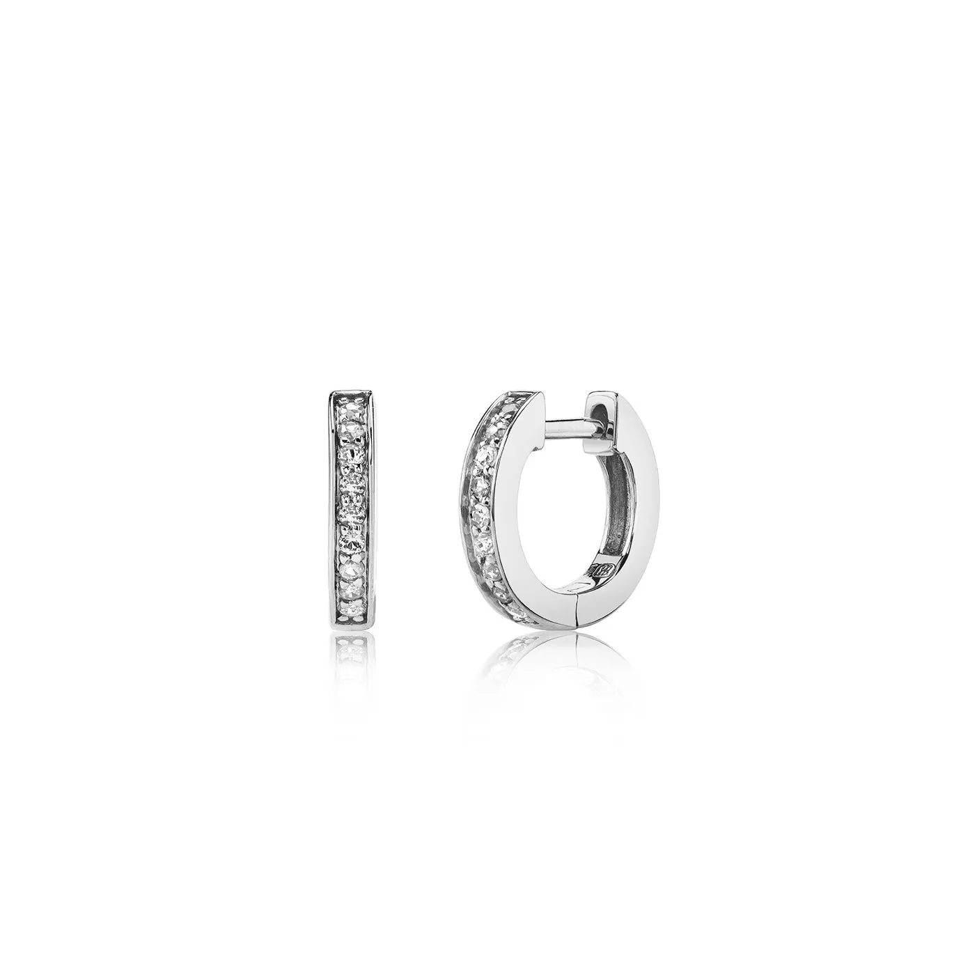 Gold & Diamond Huggie Hoops sold by Sydney Evan product image thumbnail 3
