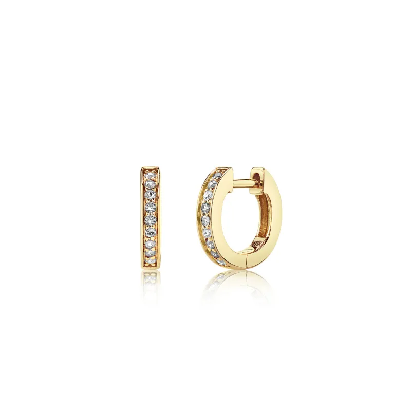 Gold & Diamond Huggie Hoops made by Sydney Evan