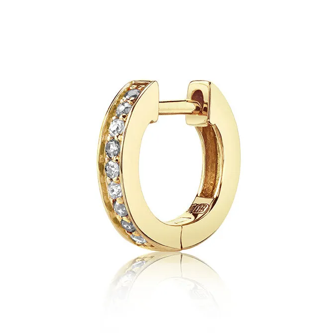 Gold & Diamond Huggie Hoops sold by Sydney Evan product image thumbnail 4