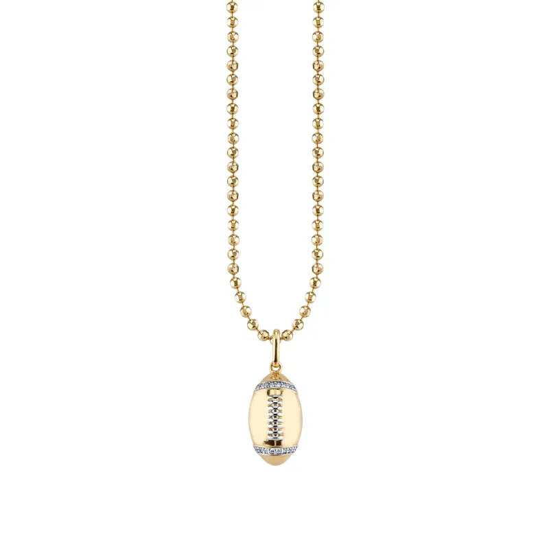 Men's Collection Gold & Diamond Football Necklace made by Sydney Evan