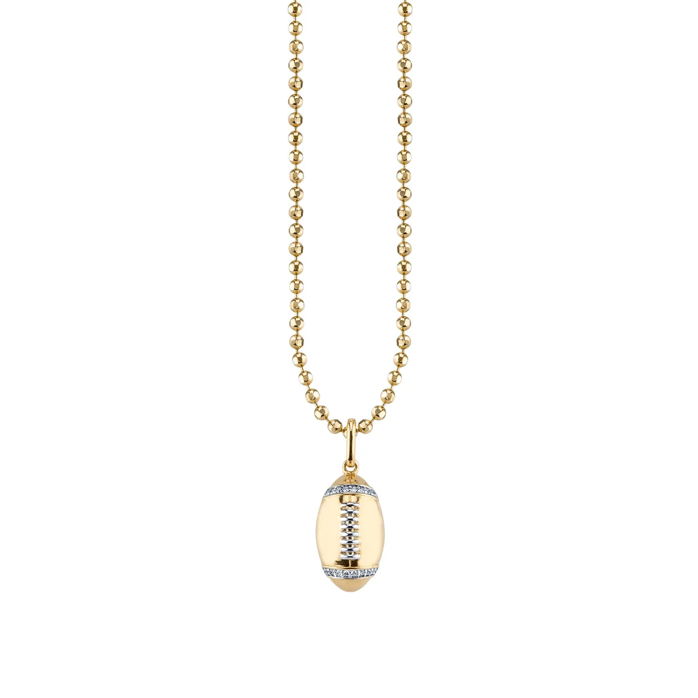 Men's Collection Gold & Diamond Football Necklace sold by Sydney Evan