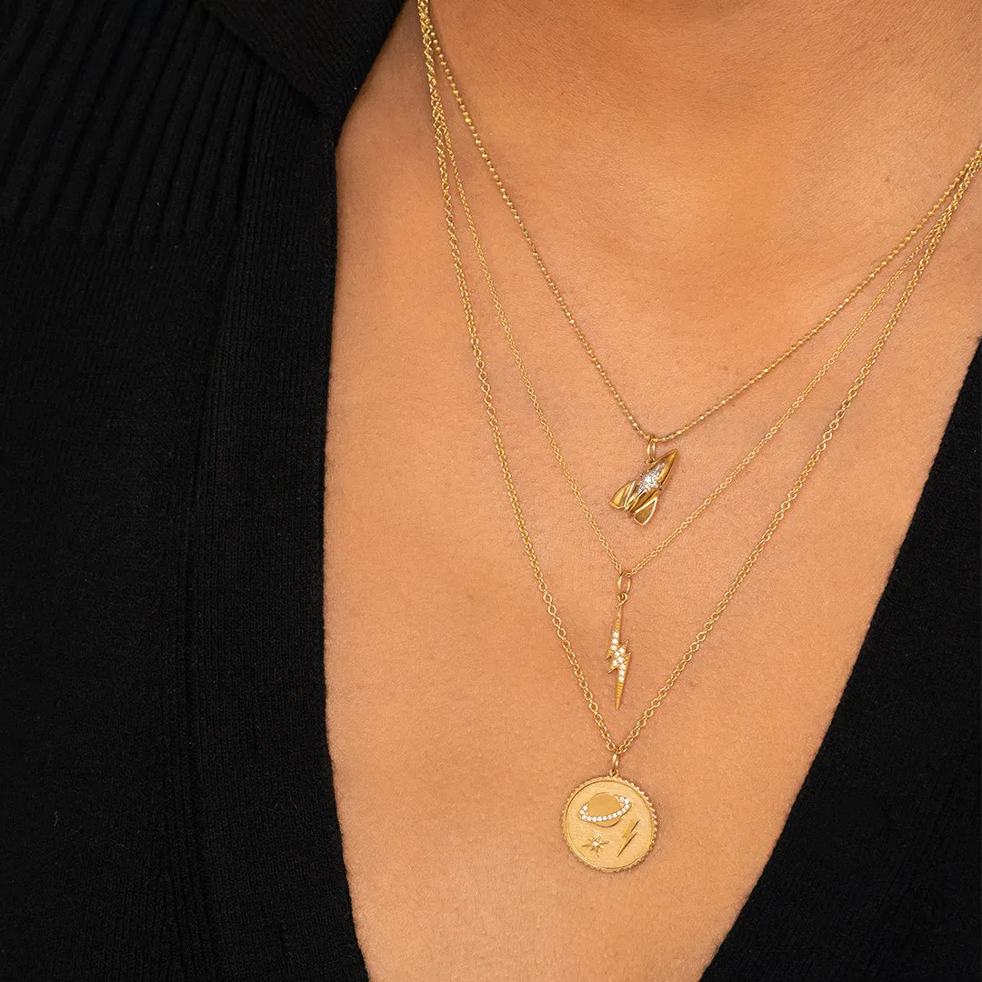 Gold & Diamond Medium Lightning Bolt Charm sold by Sydney Evan product image thumbnail 2