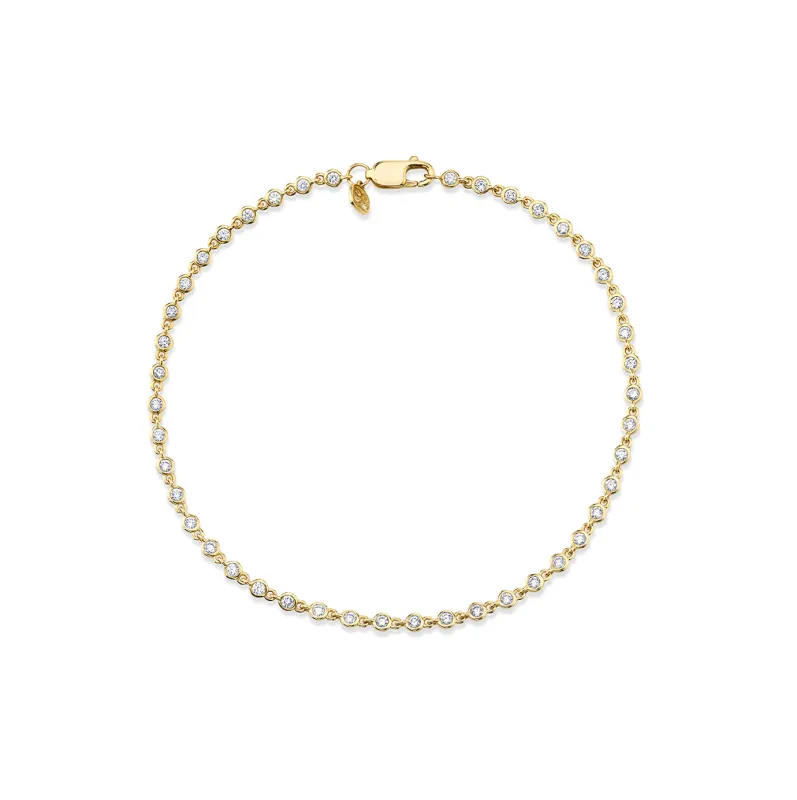 Gold & Diamond Bezel Chain Bracelet made by Sydney Evan
