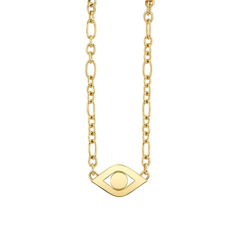 Pure Gold Extra Large Eye Link Necklace made by Sydney Evan