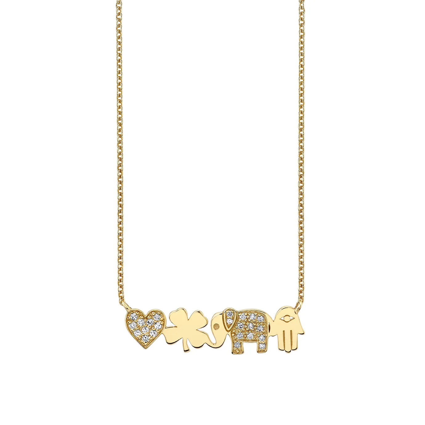 Gold & Diamond Icon Bar Necklace sold by Sydney Evan