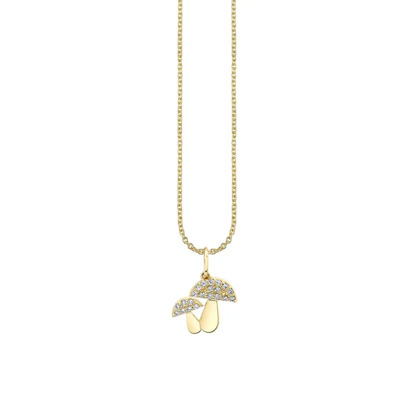 Gold & Diamond Mushroom Charm made by Sydney Evan