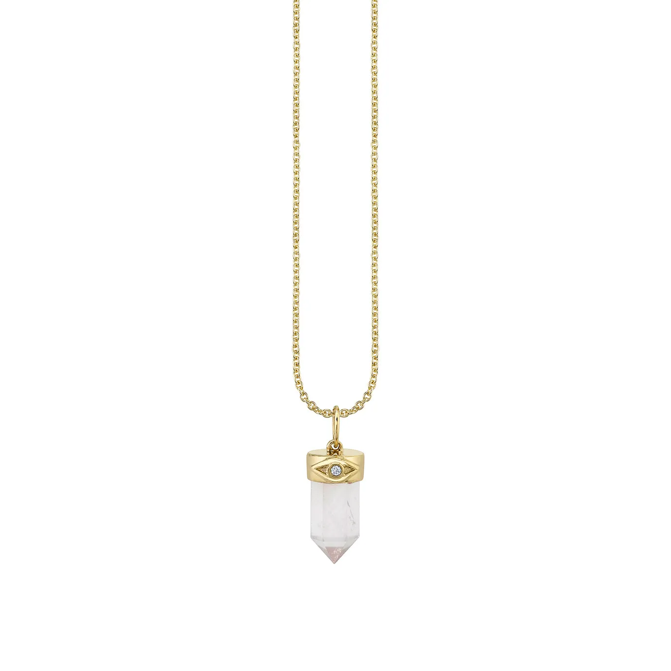 Gold & Diamond Small Carved Stone Charm sold by Sydney Evan product image thumbnail 4