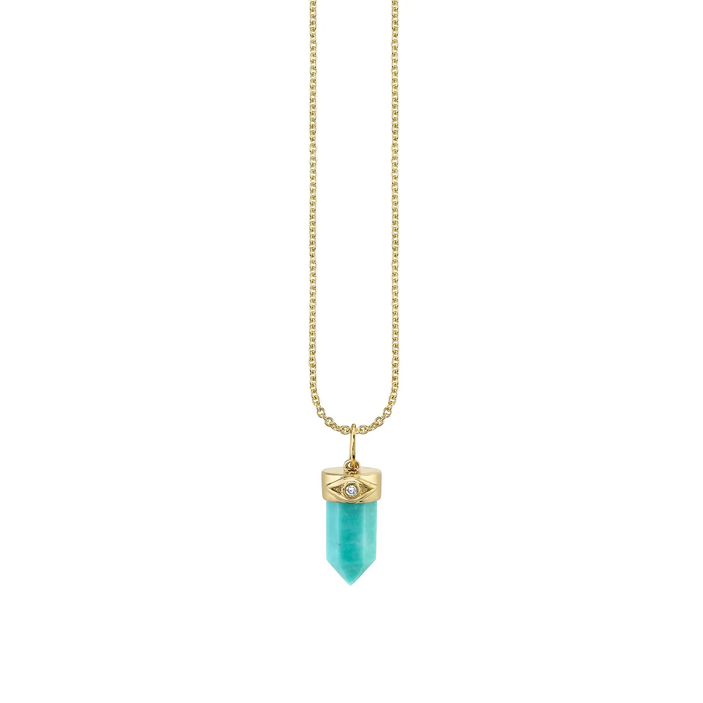 Gold & Diamond Small Carved Stone Charm sold by Sydney Evan product image thumbnail 3