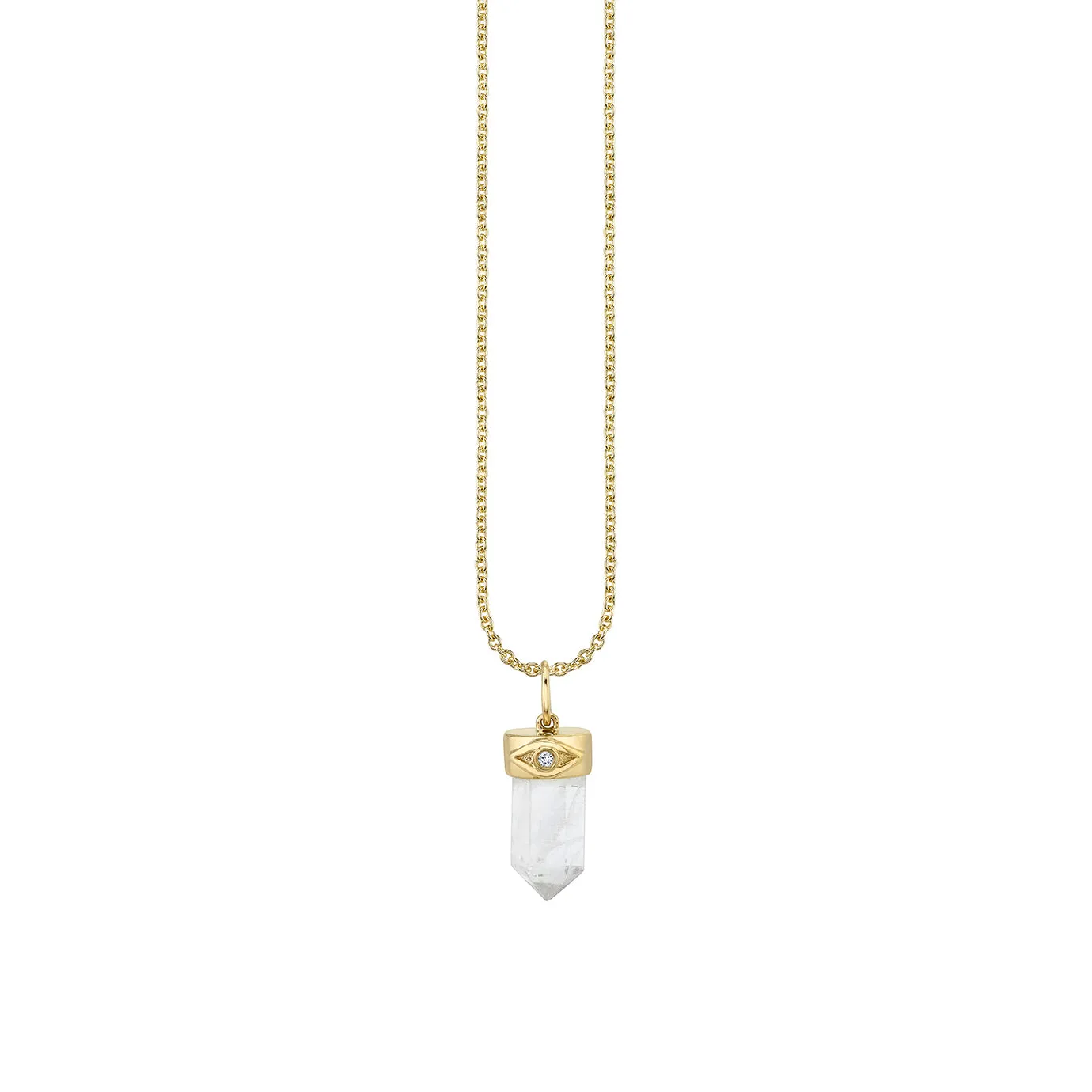 Gold & Diamond Small Carved Stone Charm sold by Sydney Evan