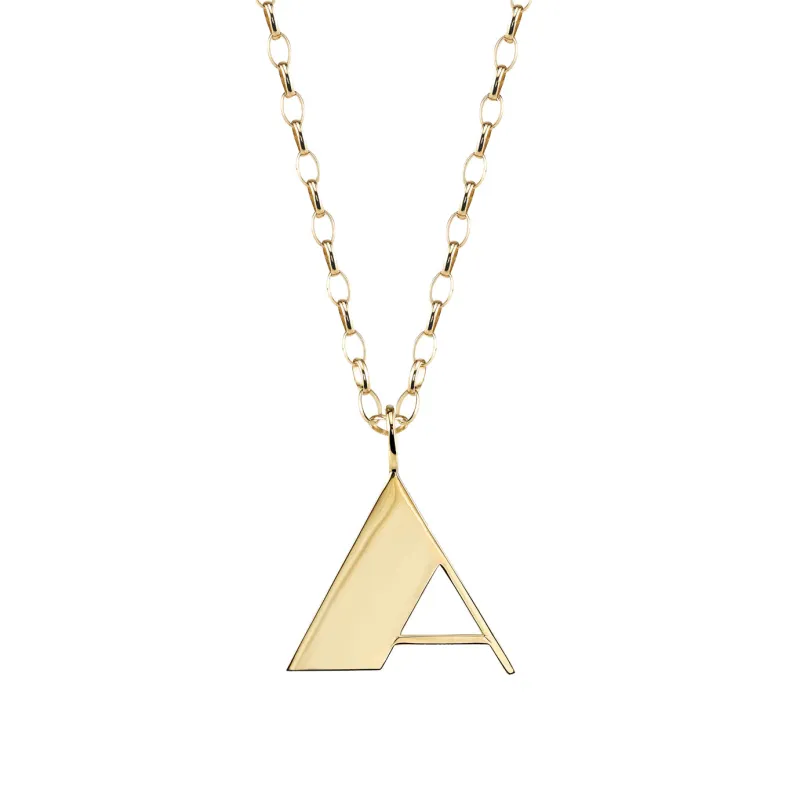 Pure Gold Large Initial Necklace made by Sydney Evan