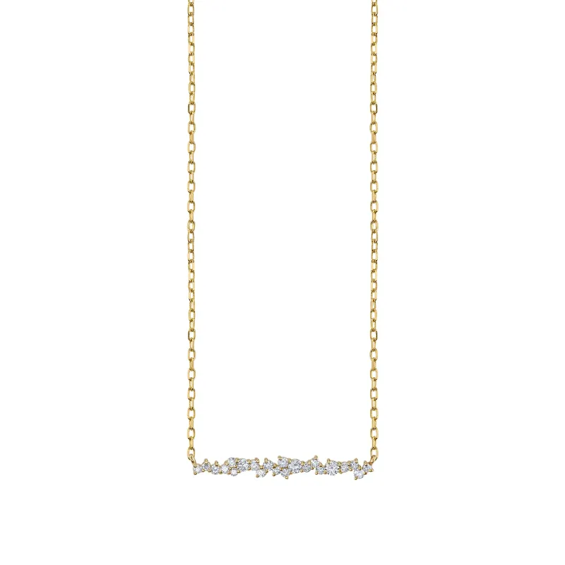 Gold & Diamond Small Cocktail Bar Necklace made by Sydney Evan
