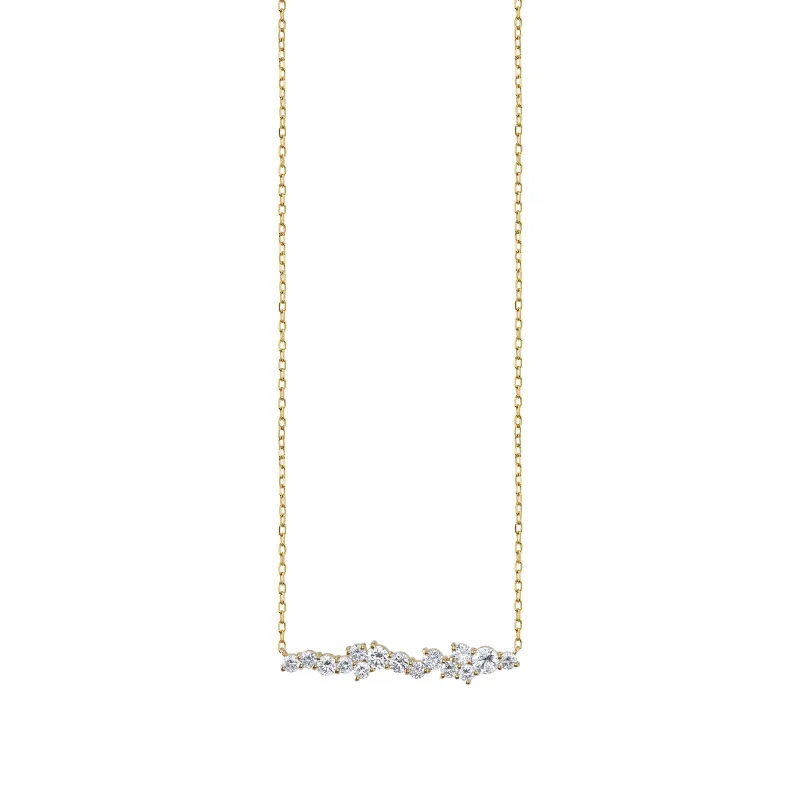 Gold & Diamond Cocktail Short Bar Necklace made by Sydney Evan