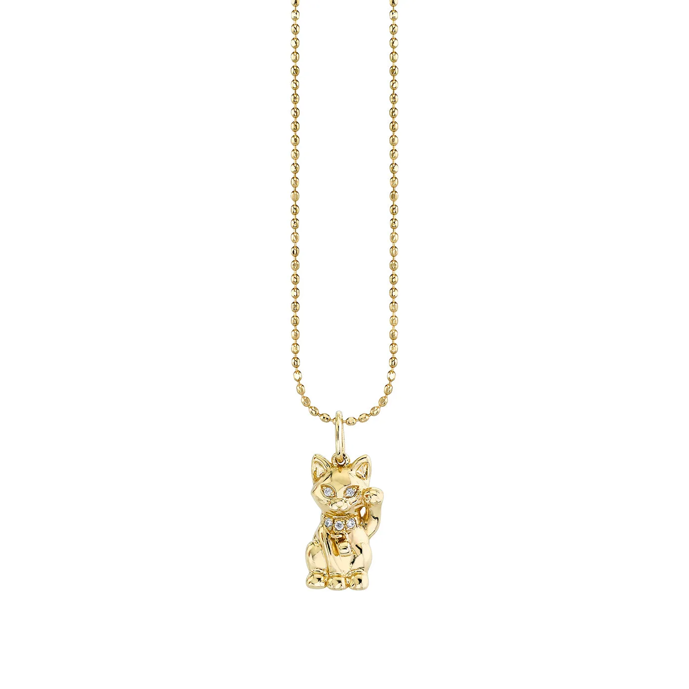 Gold & Diamond Lucky Cat Charm sold by Sydney Evan