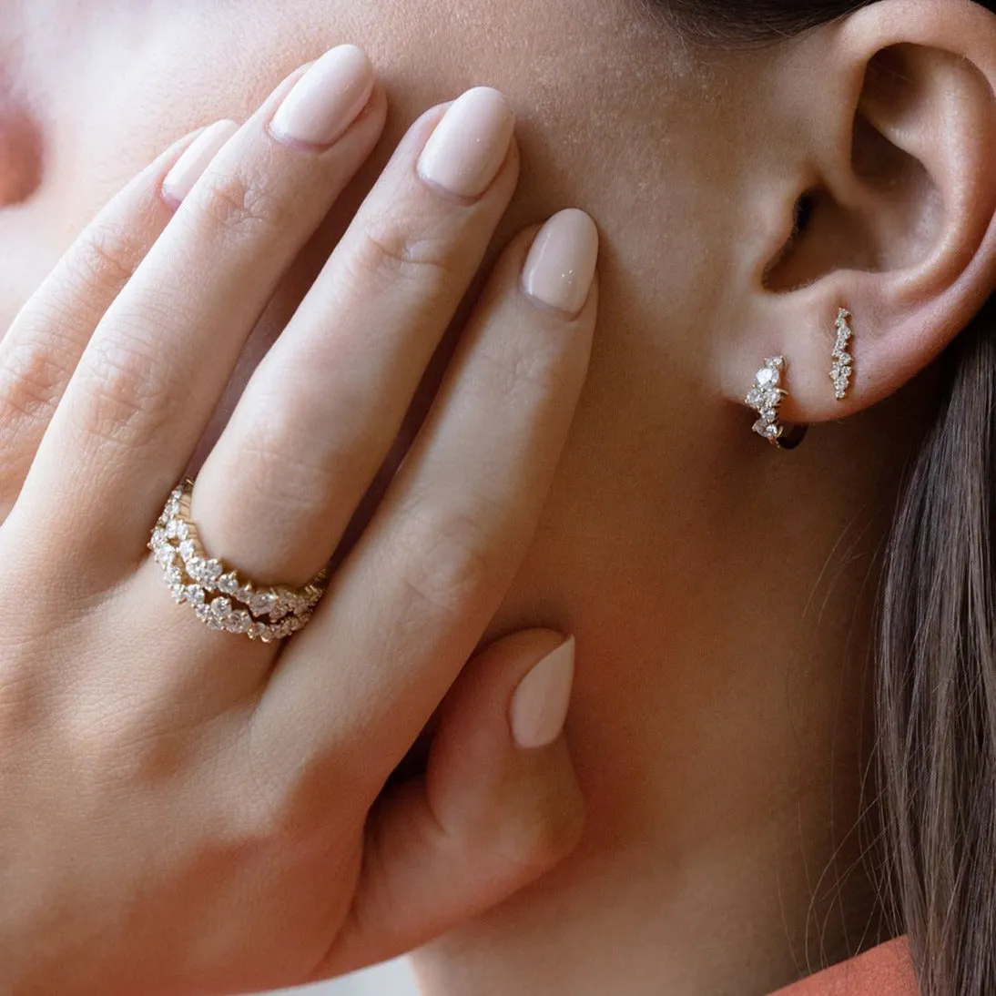 Gold & Diamond Cocktail Eternity Ring sold by Sydney Evan product image thumbnail 2