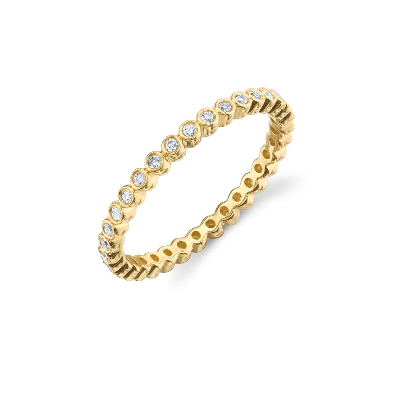 Gold & Diamond Bezel Eternity Ring made by Sydney Evan