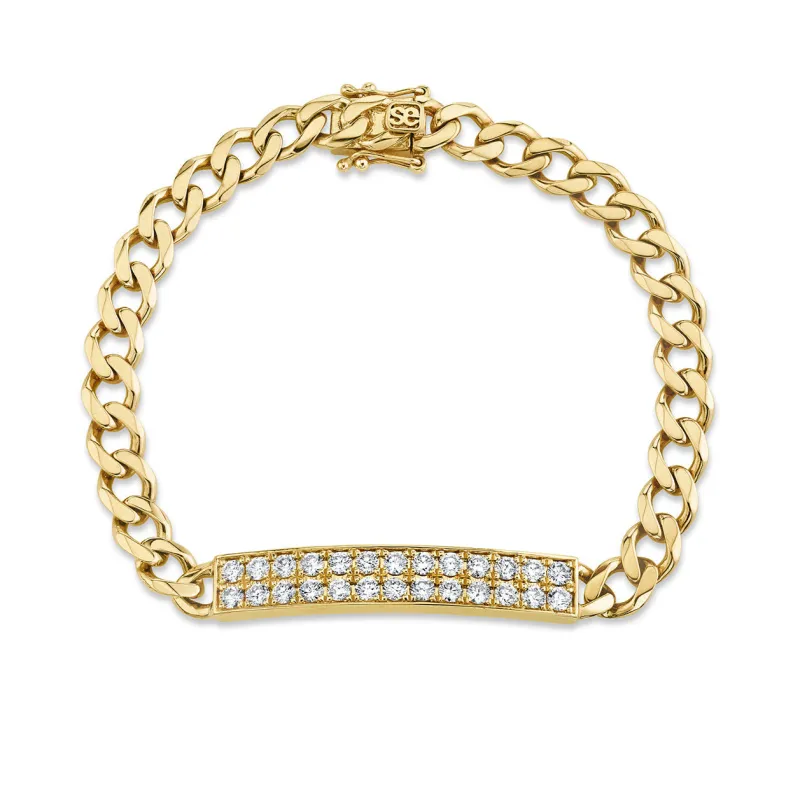 Gold & Diamond Id Bar Bracelet made by Sydney Evan
