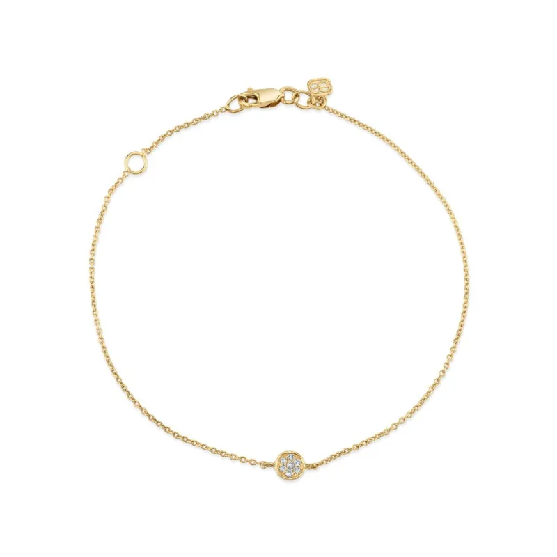 Gold & Diamond Tiny Disc Bracelet made by Sydney Evan