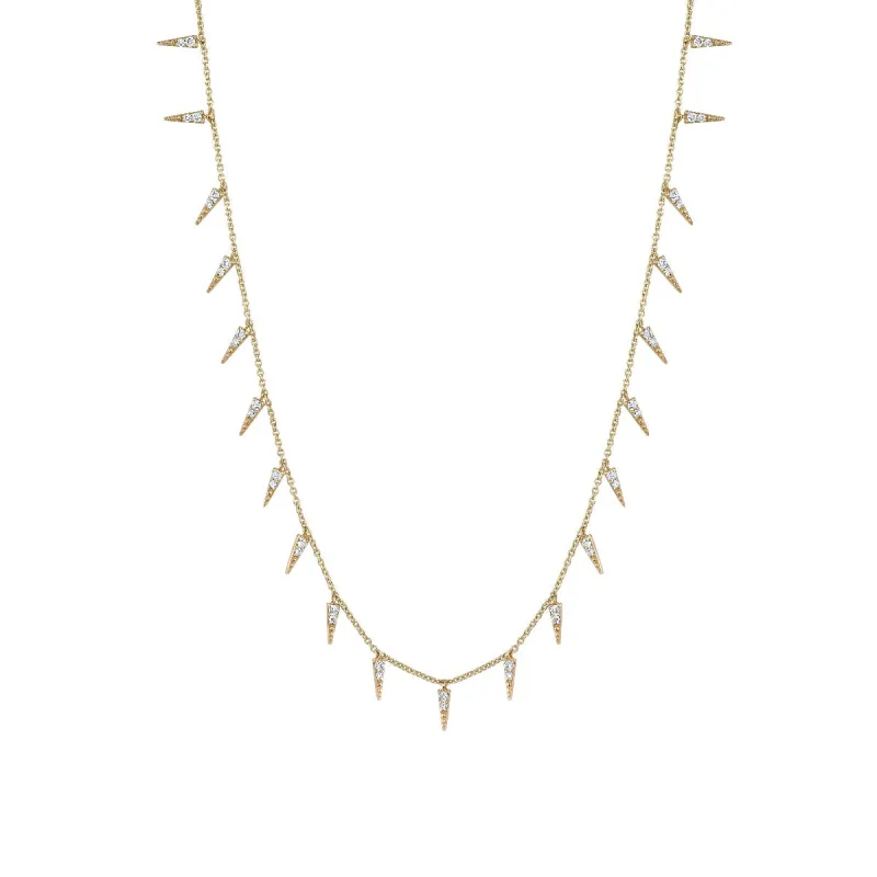 Gold & Diamond Large Fringe Necklace made by Sydney Evan