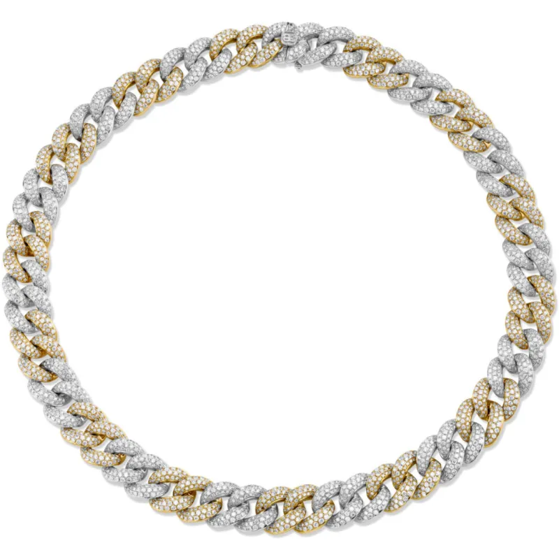 Two-Tone Gold & Diamond Link Necklace made by Sydney Evan