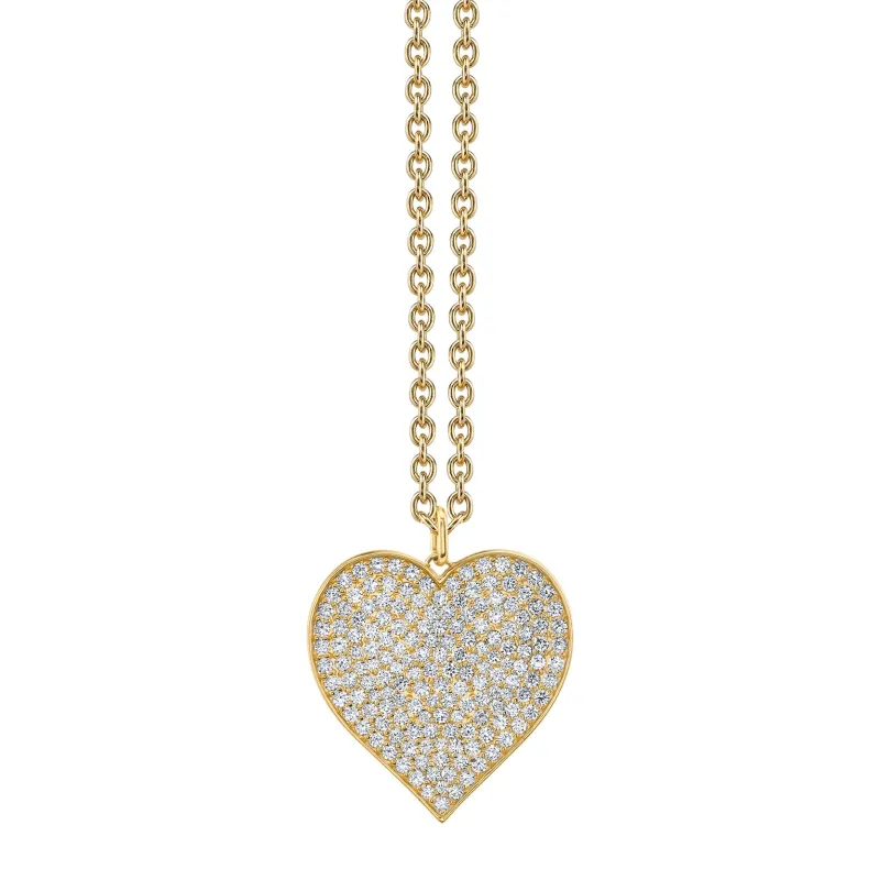 Gold & Diamond Supersize Heart Necklace made by Sydney Evan