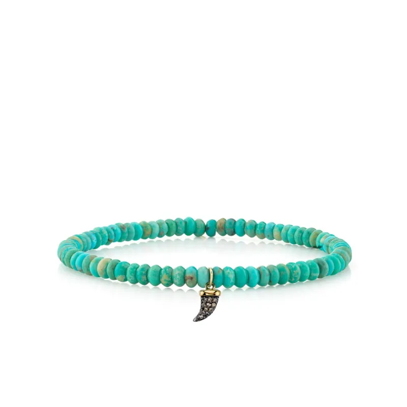 Men's Collection Gold & Diamond Horn on Turquoise made by Sydney Evan