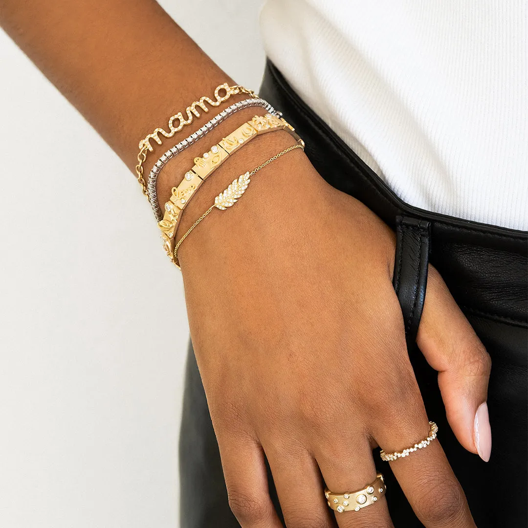 Gold & Diamond Mama Bracelet sold by Sydney Evan product image thumbnail 2