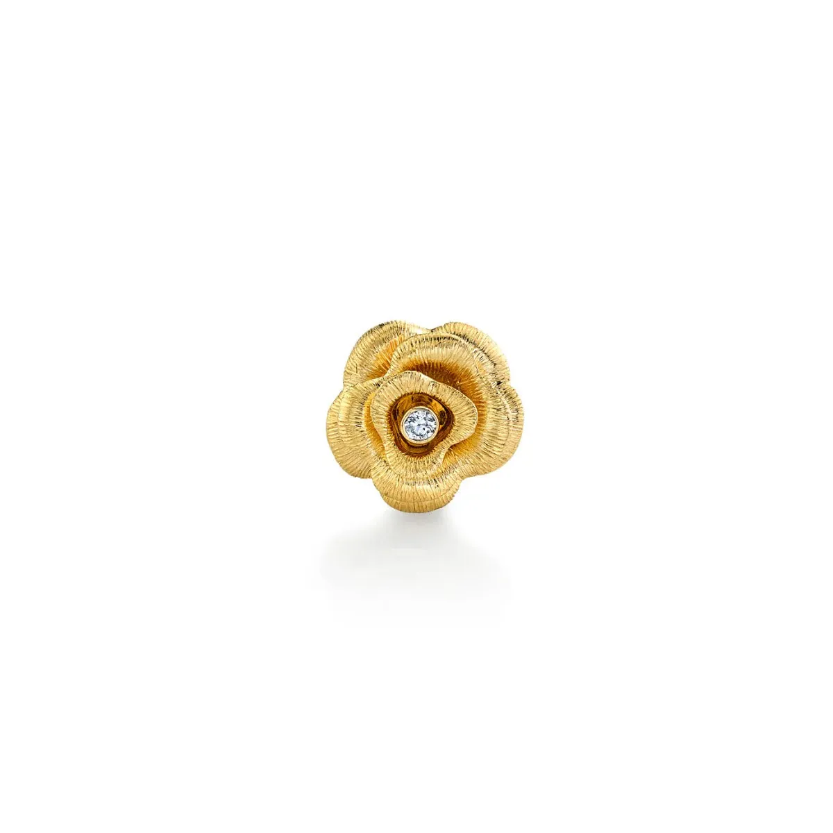 Gold & Diamond Rose Stud sold by Sydney Evan product image thumbnail 3