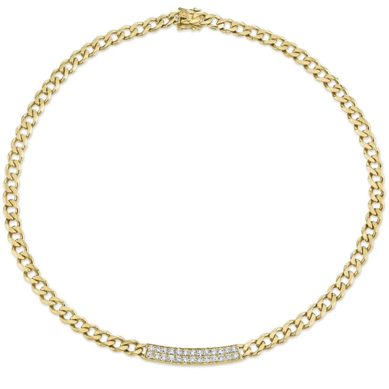 Gold & Diamond Bar Necklace made by Sydney Evan