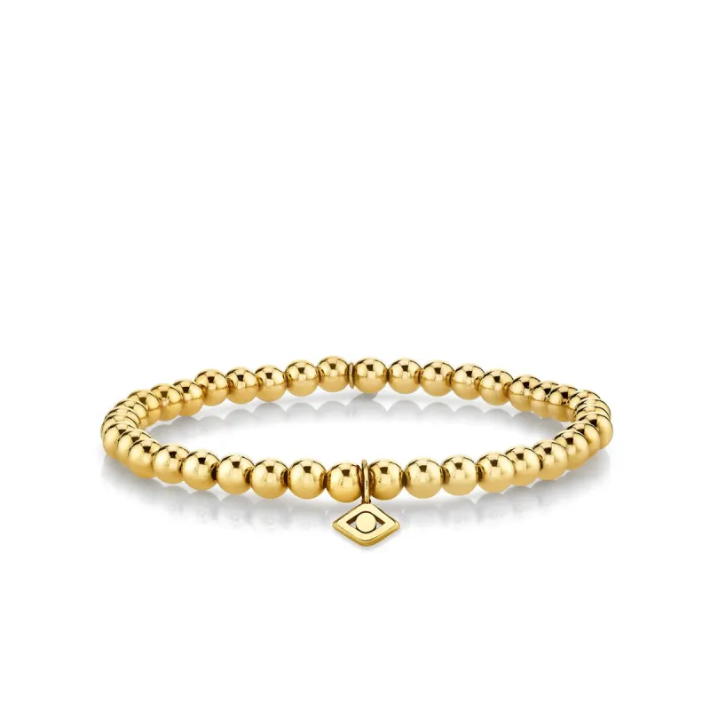 Pure Gold Eye Link on Gold Beads made by Sydney Evan