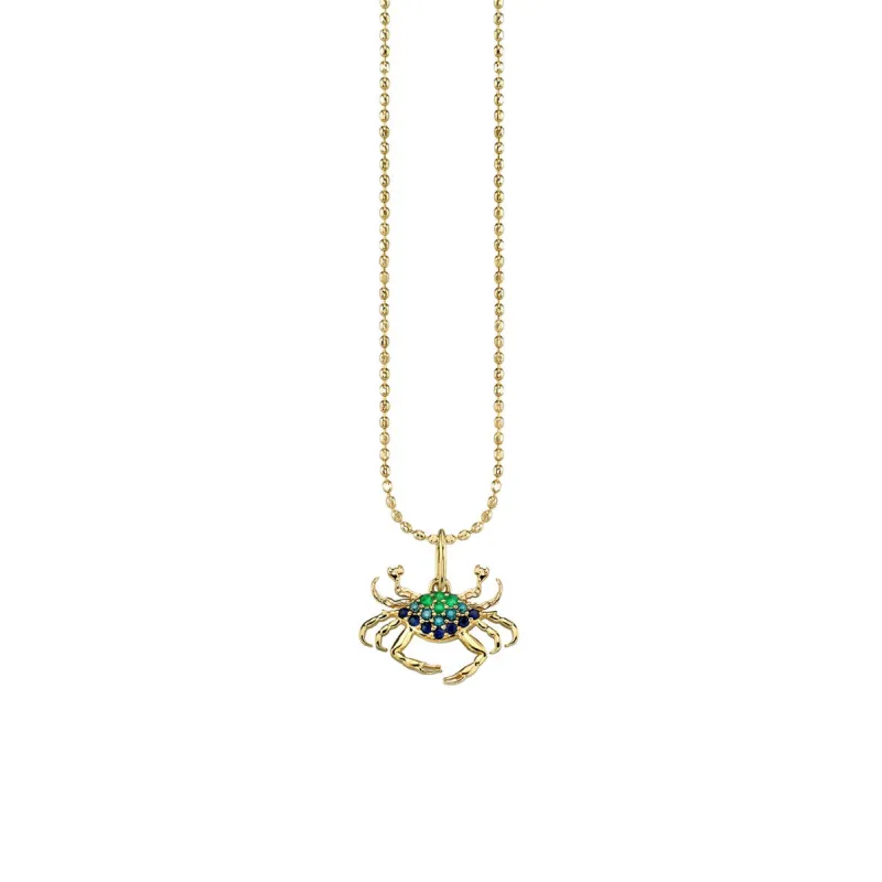 Gold & Multicolor Gemstone Crab Charm made by Sydney Evan